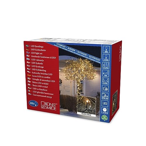 Konstsmide Micro LED Lichterkette, 300 bernsteinfarbene Dioden, 24V Außentrafo, schwarzes Kabel - 3616-800, Bernstein Konstsmide Micro LED Lichterkette, 300 bernsteinfarbene Dioden, 24V Außentrafo, schwarzes Kabel - 3616-800, Bernstein von Konstsmide