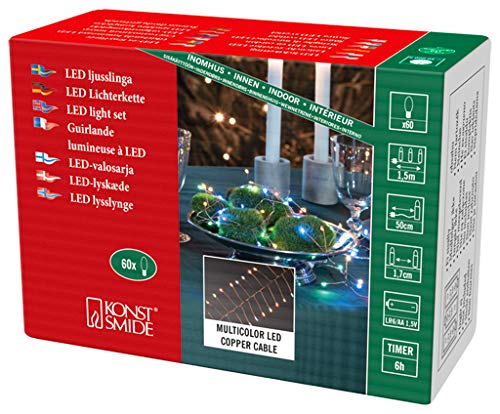 Konstsmide Micro LED Lichterkette, Firecracker, mit 6h-Timer, 60 bunte Dioden, batteriebetrieben, Innen, kupferfarbener Draht - 1465-560 Konstsmide Micro LED Lichterkette, Firecracker, mit 6h-Timer, 60 bunte Dioden, batteriebetrieben, Innen, kupferfarbener Draht - 1465-560 von Konstsmide