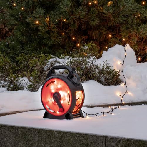 Konstsmide Micro LED Lichterkette mit Kabelaufroller, schwarz-rot, 400 bernsteinfarbene Dioden, 30V Außentrafo, 6W, schwarzes Soft-Kabel - 3834-807 Konstsmide Micro LED Lichterkette mit Kabelaufroller, schwarz-rot, 400 bernsteinfarbene Dioden, 30V Außentrafo, 6W, schwarzes Soft-Kabel - 3834-807 von Konstsmide