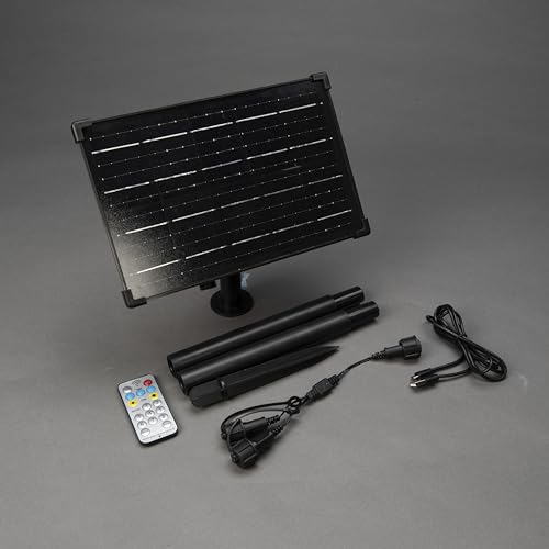 Konstsmide Solar-Batteriebox, groß, bis max. 600 LEDs, mit Lichtsensor, Timer, Dimmer und Multifunktion, inkl. Fernbedienung, USB Kabel und Verteilerkabel, Außen - 3786-000 von Konstsmide