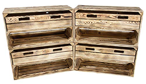 Geflammtes, breites Regal aus Holz mit Schublade, Basis für DIY Sitzregal/DIY TV Bank/kleine Kommode, neu, 7 68x40x30cm (2) von Kontorei