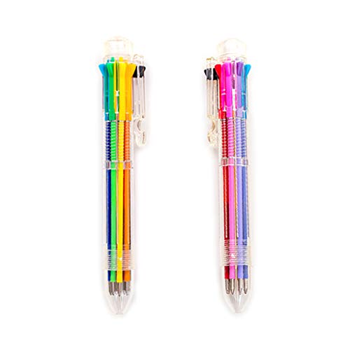 Koobysix Writing Supplies Kreativer mehrfarbiger Kugelschreiber, schöne Schreibwarenpresse, 8 Farben, Ölstift für Studenten, Kinder, Büro, Schulbedarf von Koobysix
