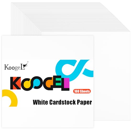 Koogel 100 Blatt weißer Karton, 30,5 x 30,5 cm, Bastelpapier für Druckerkarten, Schulbedarf, 230 g/m² Koogel 100 Blatt weißer Karton, 30,5 x 30,5 cm, Bastelpapier für Druckerkarten, Schulbedarf, 230 g/m² von Koogel