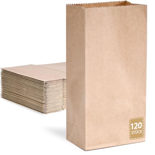 Koogel 120 Stück Papiertüten Klein, 9 x 18 x 5,5cm Geschenktüten Braun, Süßigkeiten Tüten, Kraftpapier Tüten, Mitgebsel Tüten, Butterbrottüten für Geburtstag Hochzeit Party DIY Koogel 120 Stück Papiertüten Klein, 9 x 18 x 5,5cm Geschenktüten Braun, Süßigkeiten Tüten, Kraftpapier Tüten, Mitgebsel Tüten, Butterbrottüten für Geburtstag Hochzeit Party DIY von Koogel