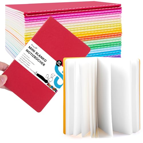 Koogel 24 Stück Klein Notizblock Blanko, A6 Notizbuch Journal Tagebuch Notizblöcke Schulhefte 14cm x 9cm Notizbücher mit Kraftpapier-Einband 12 Farben Koogel 24 Stück Klein Notizblock Blanko, A6 Notizbuch Journal Tagebuch Notizblöcke Schulhefte 14cm x 9cm Notizbücher mit Kraftpapier-Einband 12 Farben von Koogel
