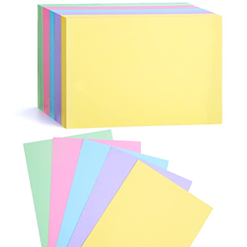 Koogel Blanko Karteikarte A6, 14.8 * 10.5cm Karteikarten 300 Stücke Moderationskarten für Vokabel Lernen Büro Schule Präsentation Moderation(5 Farben,150g/qm) von Koogel