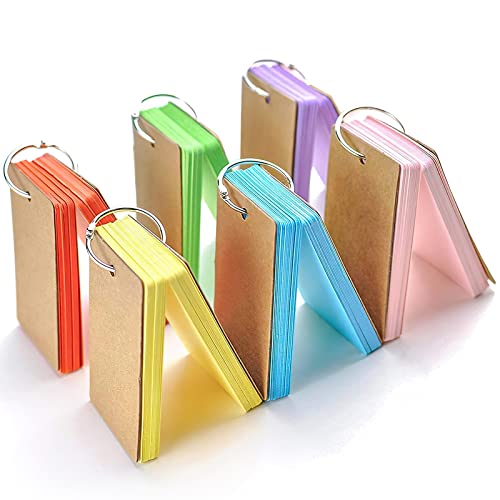 gkood 300 Teile Multicolor Papier Binder Ring Easy Flip Flash Card Studie Karten/Memo scratchpads/Lesezeichen/DIY Grußkarte/Index-Karte Lager/Note (6-Set, 50 Blatt pro Set) von Koogel