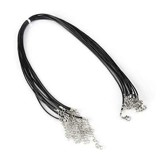 KooingTech 1.5mm Lederband Für Ketten, Wachs-Kordel Halsketten Kettenband, Kunstleder Halskette Geflochtene Für DIY Schmuck 10 Stück, Schwarz KooingTech 1.5mm Lederband Für Ketten, Wachs-Kordel Halsketten Kettenband, Kunstleder Halskette Geflochtene Für DIY Schmuck 10 Stück, Schwarz von KooingTech