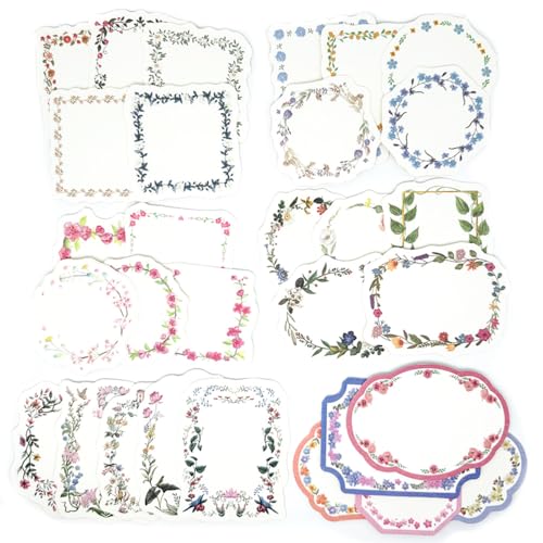 120 Stück mehrfarbiges Scrapbooking-Papier, Blumenrahmen, Vintage-Etikett, ästhetisches Dekorationspapier, dekorativ für DIY, Decoupage, Junk-Tagebuch, Scrapbooking-Zubehör 120 Stück mehrfarbiges Scrapbooking-Papier, Blumenrahmen, Vintage-Etikett, ästhetisches Dekorationspapier, dekorativ für DIY, Decoupage, Junk-Tagebuch, Scrapbooking-Zubehör von Koolemon
