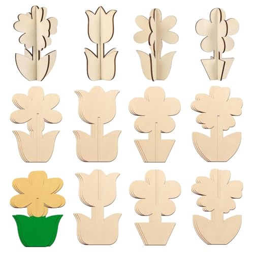 Koolenry 3D Blumenholzhandwerks -Kit für Erwachsene Spring Holzhandwerk zum Malen für Erwachsene Holzblumen für Kunsthandwerk Koolenry 3D Blumenholzhandwerks -Kit für Erwachsene Spring Holzhandwerk zum Malen für Erwachsene Holzblumen für Kunsthandwerk von Koolenry