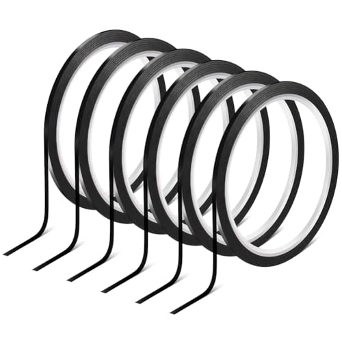 Koolenry 6 Rollen 1/8 Whiteboard-Klebeband - Dünnes, Trocken Abwischbares Klebeband für Kunst, Diagramme und Whiteboards - Nadelstreifen-Papierband, 108 Fuß Pro Rolle von Koolenry