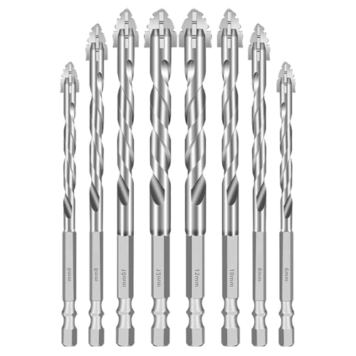 Koolenry 8PCS-Bohrerbits mit Vierflüssigem Sägezentrum-Exzentrischer Tipp, der auf Hochauflösende Mauerwerksarbeiten Zugeschnitten Ist Koolenry 8PCS-Bohrerbits mit Vierflüssigem Sägezentrum-Exzentrischer Tipp, der auf Hochauflösende Mauerwerksarbeiten Zugeschnitten Ist von Koolenry