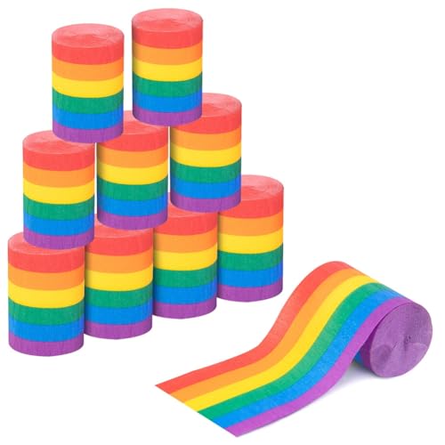 Koolenry Buntes 394 -Fuß -Krepppapier -Streamer 12 Rollen, Regenbogendekorationsstreamer Rolls Koolenry Buntes 394 -Fuß -Krepppapier -Streamer 12 Rollen, Regenbogendekorationsstreamer Rolls von Koolenry