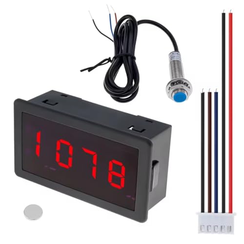 Koolenry Drehzahlgeschwindigkeitsmesser 4 Digitale LED -Anzeige Tachometer LED 4 Digitale Drehzahlmesser -Drehzahlgeschwindigkeitsmessgerät für Motorische Präzision mit Hall -Näherungsschaltersensor Koolenry Drehzahlgeschwindigkeitsmesser 4 Digitale LED -Anzeige Tachometer LED 4 Digitale Drehzahlmesser -Drehzahlgeschwindigkeitsmessgerät für Motorische Präzision mit Hall -Näherungsschaltersensor von Koolenry
