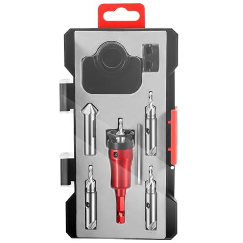 Koolenry Multifunktions -Countersink -Bohrer -Bit 8/10mm mit Einstellbaren Tiefenstopp Konvertiert auf 45 Grad Kumpelschneider Zweiseitig von Koolenry