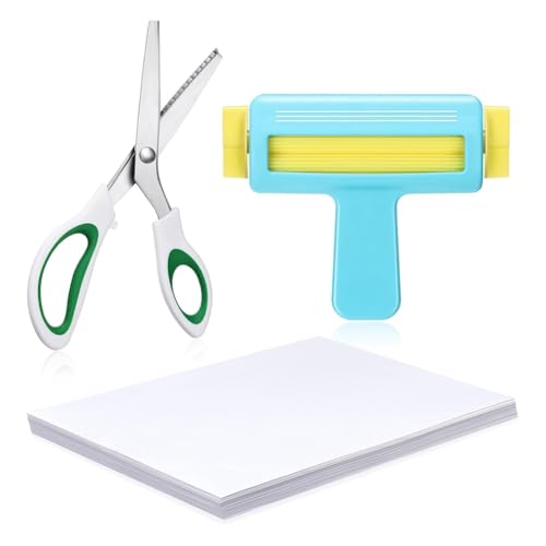 Koolenry Papier-Kräuselzange, 23 cm Schere, Dünnes Inkjet-Papier, 100 Blatt, 21,9 X 29,4 cm, zum Basteln Von Chipstüten für Tintenstrahldrucker, Blau von Koolenry