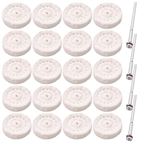 Koolenry Set 25 mm Mini-Baumwollpolierscheiben-24-Stück-Buffing Wheel Kit-für Schmuck-Kompatibel mit Handübungen und Metallstäben Koolenry Set 25 mm Mini-Baumwollpolierscheiben-24-Stück-Buffing Wheel Kit-für Schmuck-Kompatibel mit Handübungen und Metallstäben von Koolenry