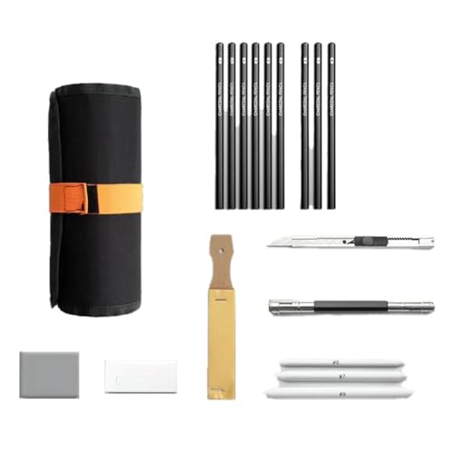 Koolenry Skizzenstift-Set, Zeichenstift, Skizzierstift, Schülerzeichnung, Kunst, Zeichenpinsel, HB-Stift, Vorhang-Set, Box Stil 44 von Koolenry