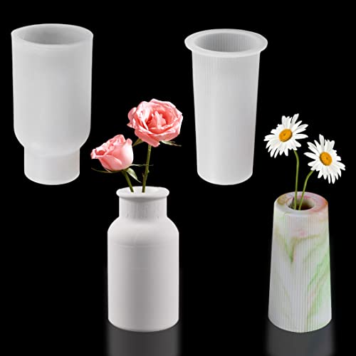 Koonafy 2 Stücke Vase Silikonform DIY Blumenvasen Harz Form Epoxidharz kerzenständer silikonform für Herstellung Von Vase Stifthaltern AufbewahrungsbehäLtern Dekorativen von Koonafy