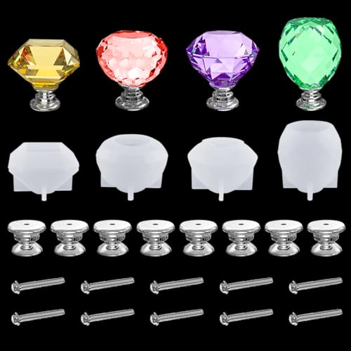 Koonafy 4 pcs Schubladengriffe Silikonformen Türgriff Epoxidharz Silikonform Schrankgriffe mit Schraube Resin Gießharz Silikonformen für DIY Küchenschranktür Handhaben Schublade Koonafy 4 pcs Schubladengriffe Silikonformen Türgriff Epoxidharz Silikonform Schrankgriffe mit Schraube Resin Gießharz Silikonformen für DIY Küchenschranktür Handhaben Schublade von Koonafy