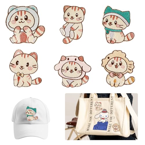 Koonafy 6 Stück Tiere Eisen auf Flecken süße Katze bestickte Nähpflaster zufällige verschiedene Stil DIY Dekorative Nähen Sie Applikationen für Kleidung, Kleid, Rucksäcke, Jeans & Hut (Katze) Koonafy 6 Stück Tiere Eisen auf Flecken süße Katze bestickte Nähpflaster zufällige verschiedene Stil DIY Dekorative Nähen Sie Applikationen für Kleidung, Kleid, Rucksäcke, Jeans & Hut (Katze) von Koonafy