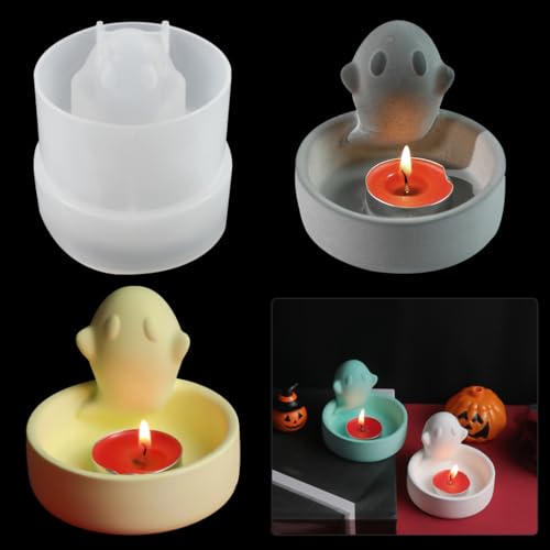 Koonafy Geist Cartoon Kerzenhalter Silikonform Candlestick Epoxidharz Formen 3D Silikonformen Gießformen Kerzenhalter Teelicht Gießform für DIY Handwerk, Halloween Ornaments Heimdekoration (Gespenst) Koonafy Geist Cartoon Kerzenhalter Silikonform Candlestick Epoxidharz Formen 3D Silikonformen Gießformen Kerzenhalter Teelicht Gießform für DIY Handwerk, Halloween Ornaments Heimdekoration (Gespenst) von Koonafy
