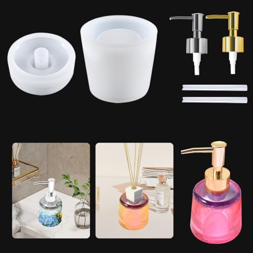 Koonafy Pumpflasche Epoxidharz Formen Pump Bottle Resin Mold Seifenspender Silikonform + 6 Spenderpumpen Spenderflasche Gießform Für Küche, Bad Koonafy Pumpflasche Epoxidharz Formen Pump Bottle Resin Mold Seifenspender Silikonform + 6 Spenderpumpen Spenderflasche Gießform Für Küche, Bad von Koonafy