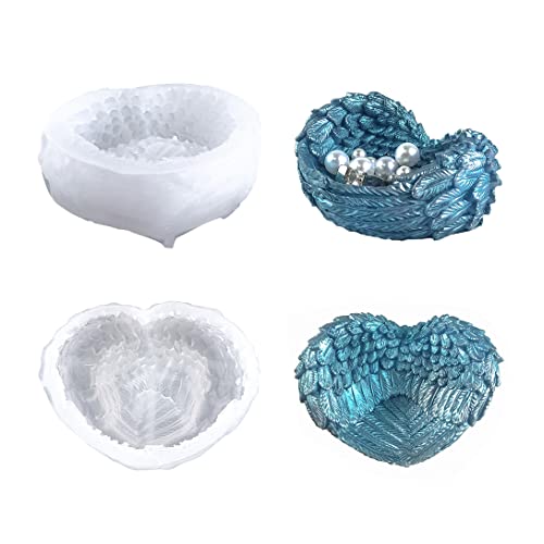 Koonafy Silikonform Gießform Aufbewahrungsbox Harzformen Engelsflügel Silikonform Epoxidharz Formen DIY Schmuck Ring Perlen Aschenbecher Geschirrschale Kerzenhalter Heimdekoration Koonafy Silikonform Gießform Aufbewahrungsbox Harzformen Engelsflügel Silikonform Epoxidharz Formen DIY Schmuck Ring Perlen Aschenbecher Geschirrschale Kerzenhalter Heimdekoration von Koonafy