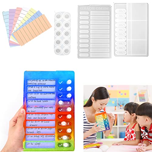 Koonafy Tagebuch harzformen Notebook Resin Mold silikonformen epoxidharz Memoboard with 7 Stück austauschbares Notizpapier für zeitlicher Ablauf DIY Decoration (white) von Koonafy