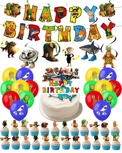 Brainrot Geburtstag Dekorationen Italienische Brainrot Tung Tung Sahur Tralalero Tralala Party Dekorationen - Banner, Kuchen Cupcake Topper, hängende Wirbel, Luftballons Brainrot Geburtstag Dekorationen Italienische Brainrot Tung Tung Sahur Tralalero Tralala Party Dekorationen - Banner, Kuchen Cupcake Topper, hängende Wirbel, Luftballons von Koongso