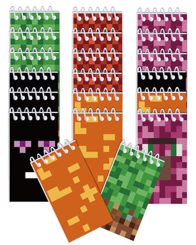 Koongso Mini-Spiralnotizbuch mit Pixel-Thema, Bauspiel, blanko, Gaming-Thema, Geburtstagsparty, Geschenktüten, Klassenzimmer, Belohnungen, 20 Stück von Koongso