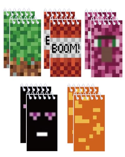Koongso Mini-Spiralnotizbuch mit Pixel-Thema, Bauspiel, blanko, für Gaming-Themen, Geburtstagsparty, Geschenktüten, Klassenzimmer, Belohnungen, 10 Stück Koongso Mini-Spiralnotizbuch mit Pixel-Thema, Bauspiel, blanko, für Gaming-Themen, Geburtstagsparty, Geschenktüten, Klassenzimmer, Belohnungen, 10 Stück von Koongso