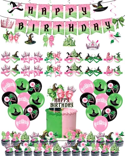 Rosa und Grün Party Dekorationen Banner Hängende Wirbel Luftballons Gläser Kuchen Cupcake Topper Hexe Prinzessin Geburtstag Dekorationen Rosa und Grün Party Dekorationen Banner Hängende Wirbel Luftballons Gläser Kuchen Cupcake Topper Hexe Prinzessin Geburtstag Dekorationen von Koongso