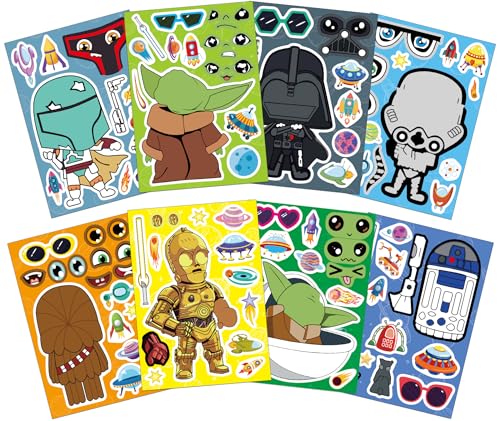 Star Thema Wars Aufkleber für Kinder -24 Blätter Make DIY verschiedene Zeichen erstellen Sticker, geeignet für Geburtstagsparty Dekorationen Kinder Geschenke von Kooterfun