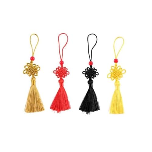4 Stück Mini-Quasten, seidig, handgefertigt, weich, seidig, chinesische Knoten, mit Schlaufe für Schlüsselanhänger, Schmuckherstellung, Souvenir, Vorhanganhänger, Bastelbedarf, DIY-Projekte 4 Stück Mini-Quasten, seidig, handgefertigt, weich, seidig, chinesische Knoten, mit Schlaufe für Schlüsselanhänger, Schmuckherstellung, Souvenir, Vorhanganhänger, Bastelbedarf, DIY-Projekte von Kopida
