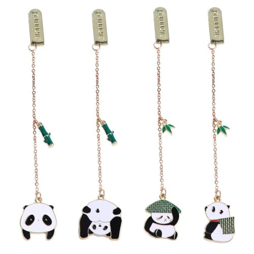 Lesezeichen mit niedlichem Panda-Motiv, Metall, für Seiten, Bücher, Leser, Büroklammern, Schreibwaren, Lesen, Lesezeichen, Schule, Bürobedarf, Bücher, Zubehör, 4 Stück Lesezeichen mit niedlichem Panda-Motiv, Metall, für Seiten, Bücher, Leser, Büroklammern, Schreibwaren, Lesen, Lesezeichen, Schule, Bürobedarf, Bücher, Zubehör, 4 Stück von Kopida