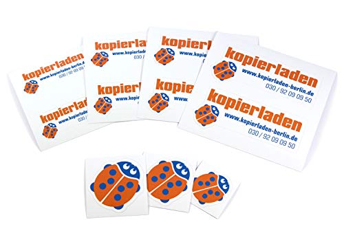 Aufkleber/Sticker mit eigenem Motiv oder Bild bedrucken, bis 50 x 50 mm, 50 Stück – Fotosticker inkl. individuellem Konturschnitt von Kopierladen Karnath GmbH