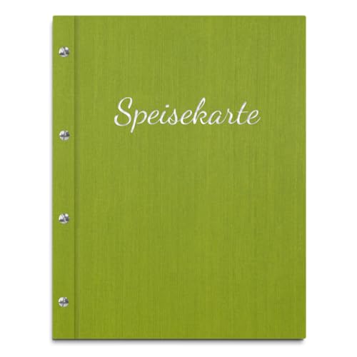 Handgefertigte Speisekarte/Menükarte in grüner Leinenoptik – Inkl. 12 Sichthüllen zum Austauschen – Handgeprägter Coverdruck in versch. Farben Handgefertigte Speisekarte/Menükarte in grüner Leinenoptik – Inkl. 12 Sichthüllen zum Austauschen – Handgeprägter Coverdruck in versch. Farben von Kopierladen Karnath GmbH