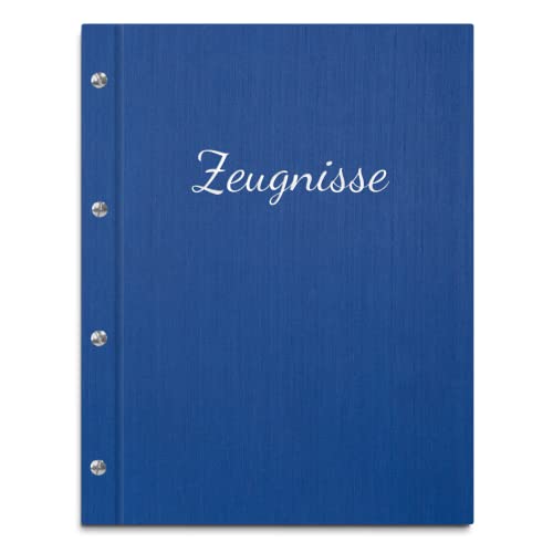 Handgefertigte Zeugnismappe im blauen Einband in Leinenoptik mit Prägedruck in verschiedenen Farben – inkl. 12 Klarsichthüllen Handgefertigte Zeugnismappe im blauen Einband in Leinenoptik mit Prägedruck in verschiedenen Farben – inkl. 12 Klarsichthüllen von Kopierladen Karnath GmbH