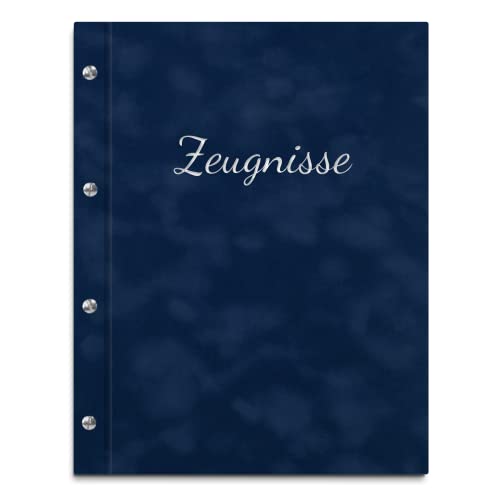 Handgefertigte Zeugnismappe im blauen Samteinband mit Prägedruck in verschiedenen Farben – inkl. 12 Klarsichthüllen Handgefertigte Zeugnismappe im blauen Samteinband mit Prägedruck in verschiedenen Farben – inkl. 12 Klarsichthüllen von Kopierladen Karnath GmbH