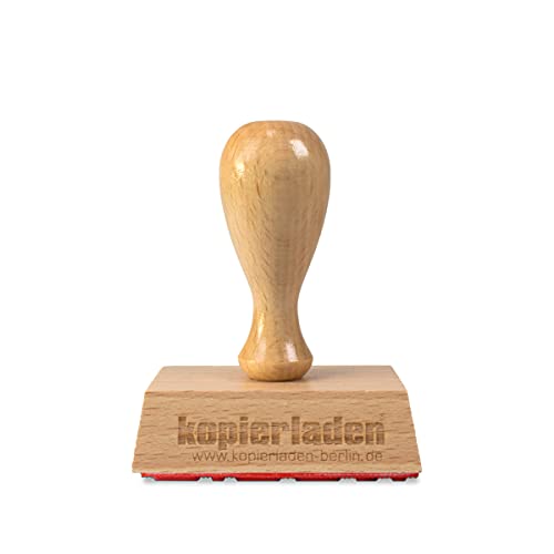 Holzstempel mit eigenem Wunschtext, 50 x 30 mm, für Anschriften, Adressen, Namen oder Logos – Bürostempel, Adressstempel, Textstempel, Firmenstempel von Kopierladen Karnath GmbH