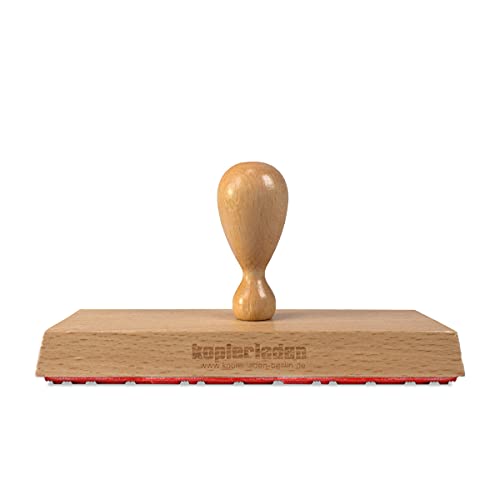 Holzstempel mit großer Stempelplatte mit eigenem Wunschtext, 14 x 5 cm, für Adressen oder Motive - Adressstempel, Textstempel, Firmenstempel von Kopierladen Karnath GmbH