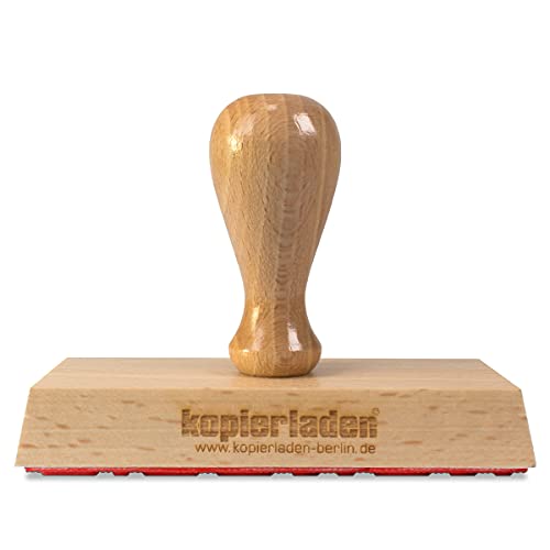 Holzstempel mit großer Stempelplatte mit individuellem Stempeltext, 10 x 5 cm, für Adressen oder Logos - Adressstempel, Textstempel, Bürostempel von Kopierladen Karnath GmbH