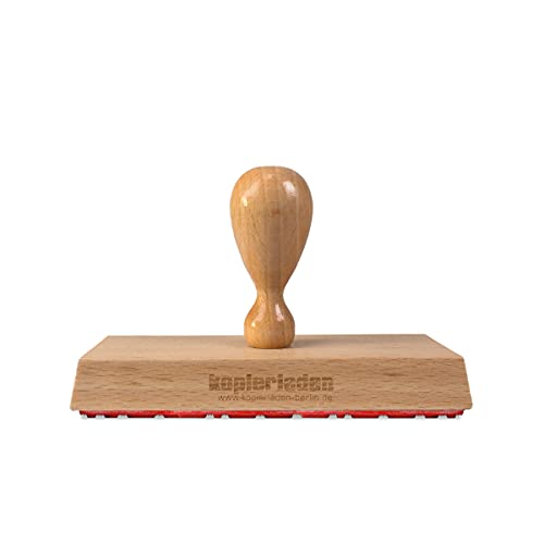 Holzstempel mit großer Stempelplatte mit individuellem Stempeltext, 12 x 5 cm, für Adressen oder Logos - Adressstempel, Textstempel, Bürostempel von Kopierladen Karnath GmbH