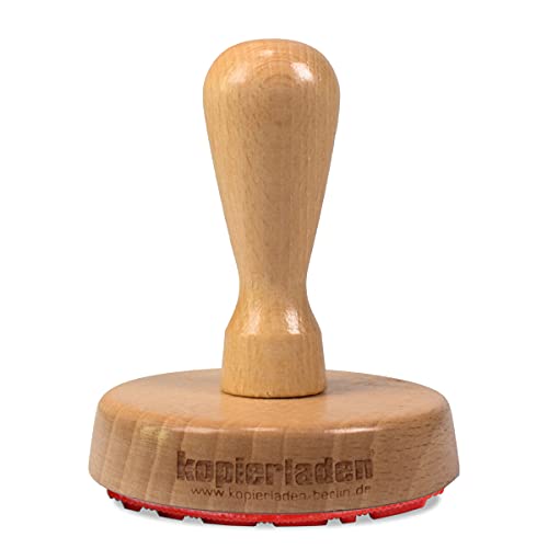 Holzstempel rund mit eigenem Stempeltext, Ø 70 mm – Motivstempel, Firmenstempel, Adressstempel von Kopierladen Karnath GmbH