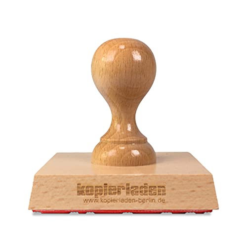 Holzstempel 80mm mit Wunschtext und Logo personalisieren - optional mit Stempelkissen und Tinte - Bürostempel und Adresstempel selbst gestalten Holzstempel 80mm mit Wunschtext und Logo personalisieren - optional mit Stempelkissen und Tinte - Bürostempel und Adresstempel selbst gestalten von Kopierladen Karnath GmbH