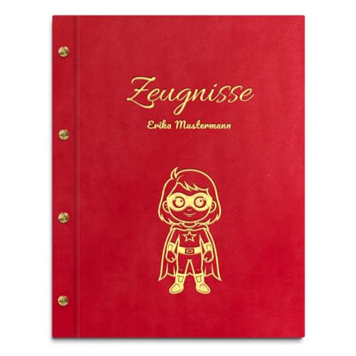 Personalisierbare Zeugnismappe in roter Lederoptik mit eigenem Namen und Motiv - inkl. 12 Sichthüllen - Goldener Aufdruck mit individuellem Motiv selbst gestalten Personalisierbare Zeugnismappe in roter Lederoptik mit eigenem Namen und Motiv - inkl. 12 Sichthüllen - Goldener Aufdruck mit individuellem Motiv selbst gestalten von Kopierladen Karnath GmbH