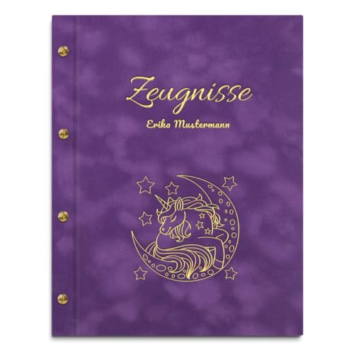 Personalisierbare Zeugnismappe in violetter Samtoptik mit eigenem Namen und Motiv - inkl. 12 Sichthüllen - Goldener Aufdruck mit individuellem Motiv selbst gestalten Personalisierbare Zeugnismappe in violetter Samtoptik mit eigenem Namen und Motiv - inkl. 12 Sichthüllen - Goldener Aufdruck mit individuellem Motiv selbst gestalten von Kopierladen Karnath GmbH