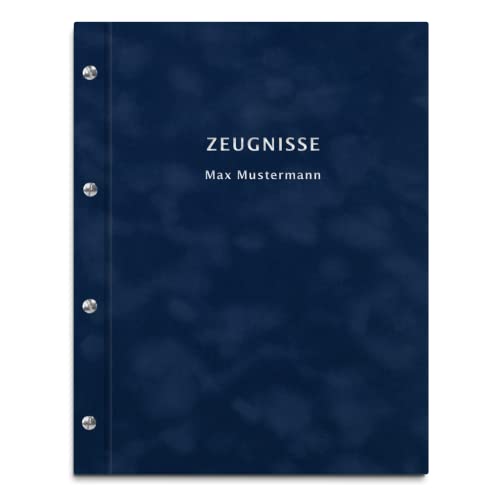 Personalisierte Zeugnismappe in blauer Samtoptik – mit 30 Hüllen für DIN-A4 Dokumente – 2-zeiliger Wunschtext als Prägung Personalisierte Zeugnismappe in blauer Samtoptik – mit 30 Hüllen für DIN-A4 Dokumente – 2-zeiliger Wunschtext als Prägung von Kopierladen Karnath GmbH
