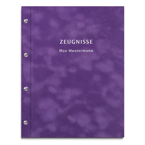 Personalisierte Zeugnismappe in lilafarbener Samtoptik – mit 30 Hüllen für DIN-A4 Dokumente – 2-zeiliger Wunschtext als Prägung Personalisierte Zeugnismappe in lilafarbener Samtoptik – mit 30 Hüllen für DIN-A4 Dokumente – 2-zeiliger Wunschtext als Prägung von Kopierladen Karnath GmbH